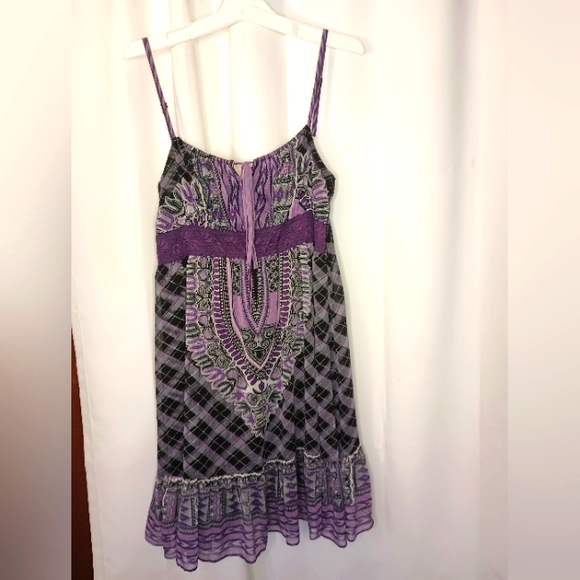 Forever 21 Dresses & Skirts - Vintage Twenty One Babydoll Dress Medium Purple Boho Festival Coachella